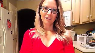 Voluptuous blonde milf with glasses..