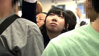 Japanese Asian panty job in public