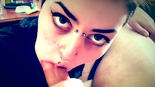 (4k 60fps) Pierced slut loves sucking..