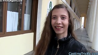 European beauty banged at fake casting