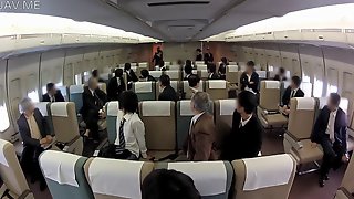 Japanese stewardesses seduce their..