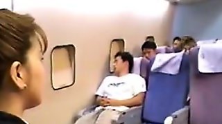 Naughty Stewardess Pleasing Cock On A..