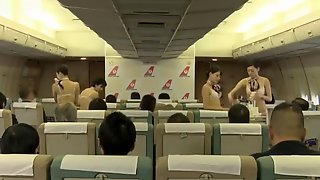 Half naked stewardesses