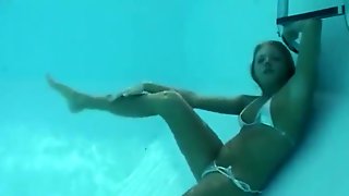 Silver bikini underwater