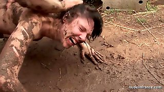 Nude mud wrestling and anal sex..