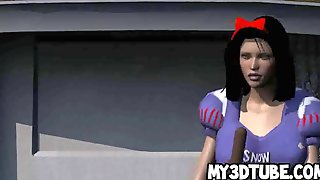 3D lesbian Snow White gets toyed and..