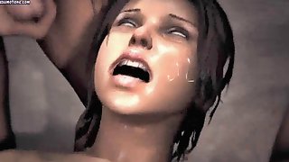 Animated slut gets mouth fucked in a..