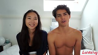 Asian teen girl sucking and fucking BFs..