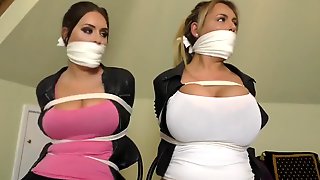 Busties trapped in house BDSM bondage..