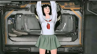 3D animated girl get banged by predators