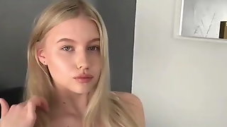 Cum over young blonde girl with damn..