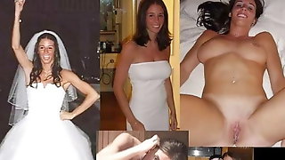 Wedding dress before during after wife..