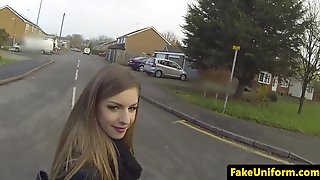 Busty uk slut analfucked by uniformed cop