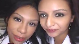 Two latinas on public train