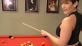 She likes snooker with a bare pussy..