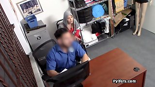 Cute blonde thief ends up getting..
