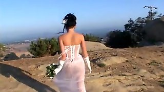 Fresh bride gets fucked by two