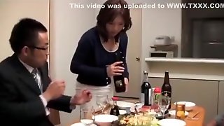 Japanese Drunk Wife and husband friends